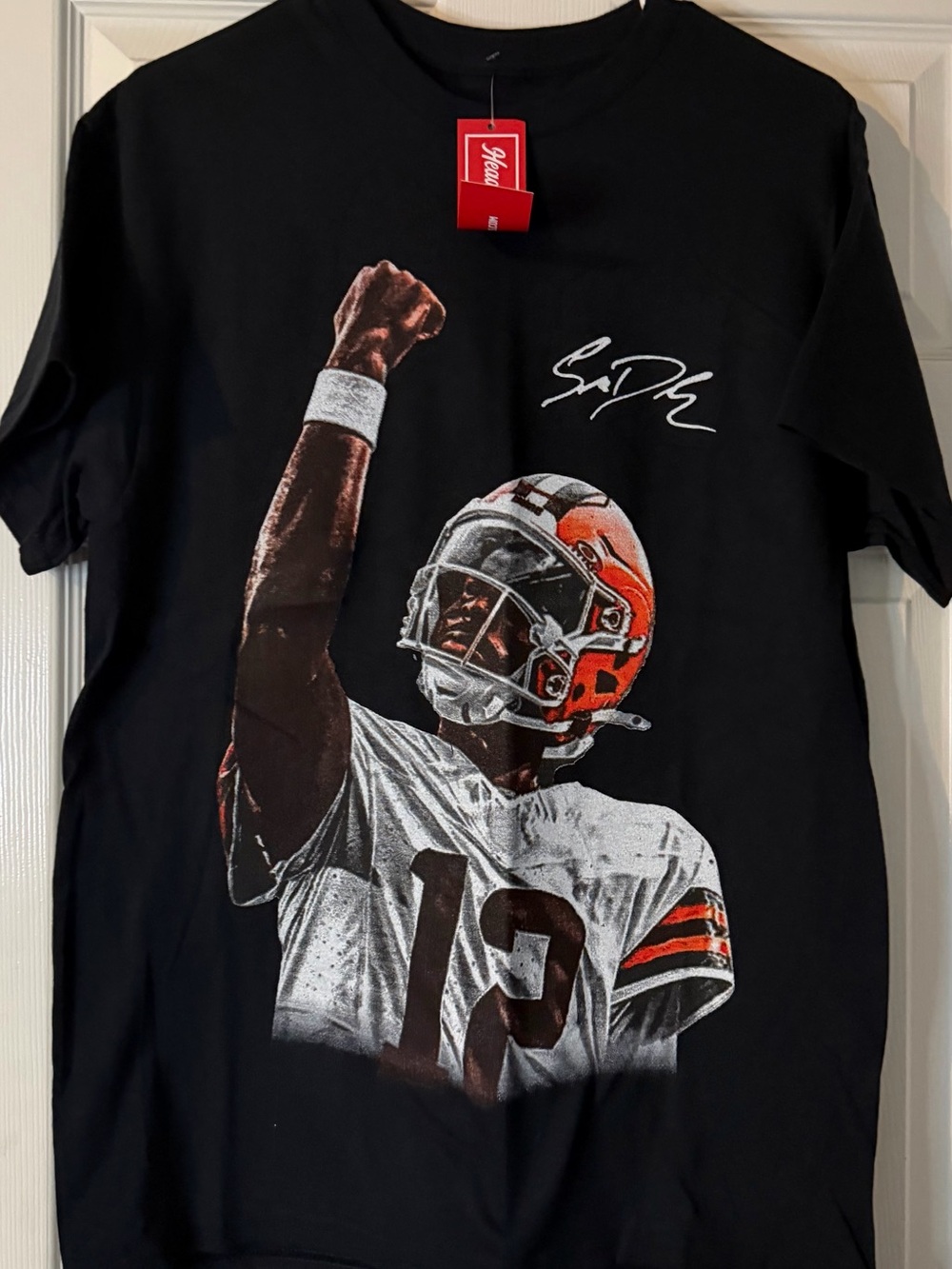 Shedeur Sanders Men's Black Graphic Football Player Tee